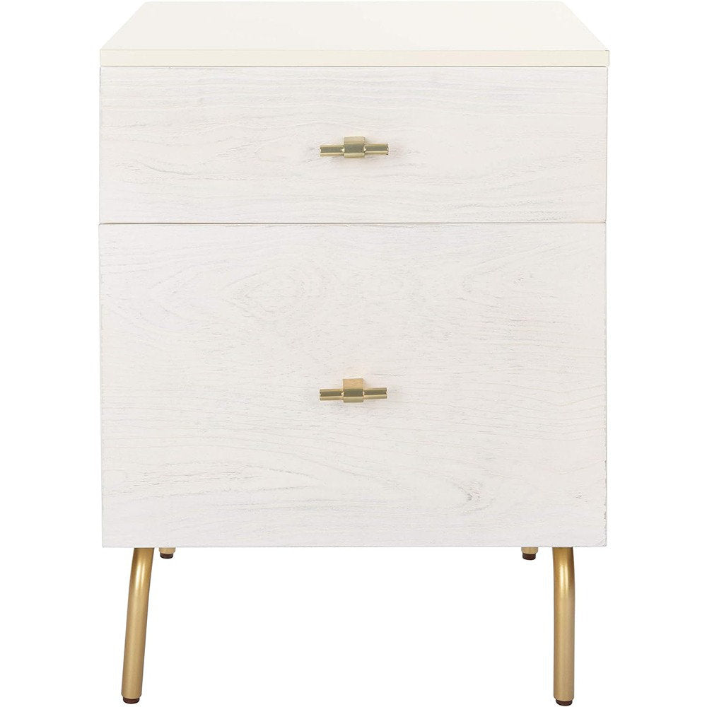 Linaris 2 - Drawer Nightstand Ivy Bronx Color: Cream/White Washed