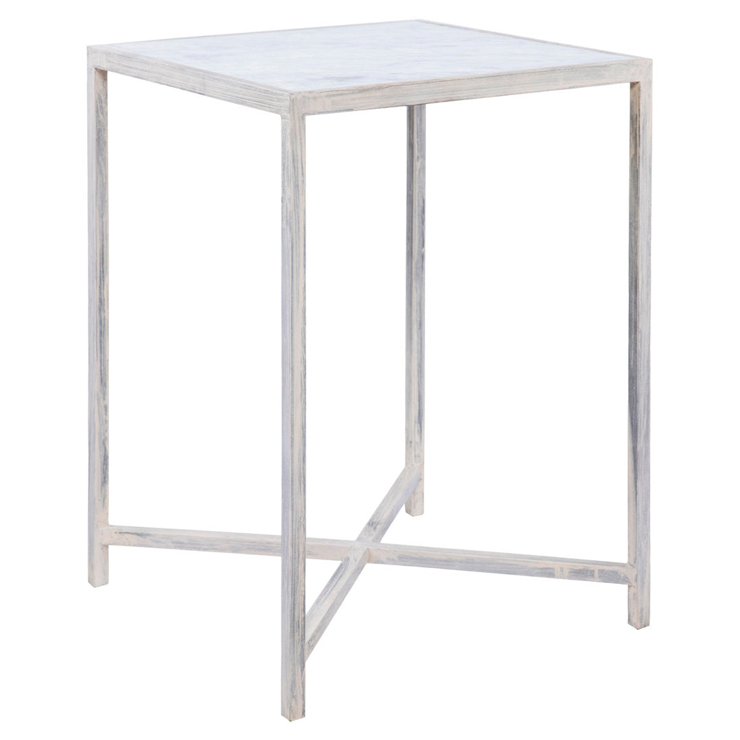 LA Marble Cross Legs End Table ellahome Table Base Color: Deep Ocean