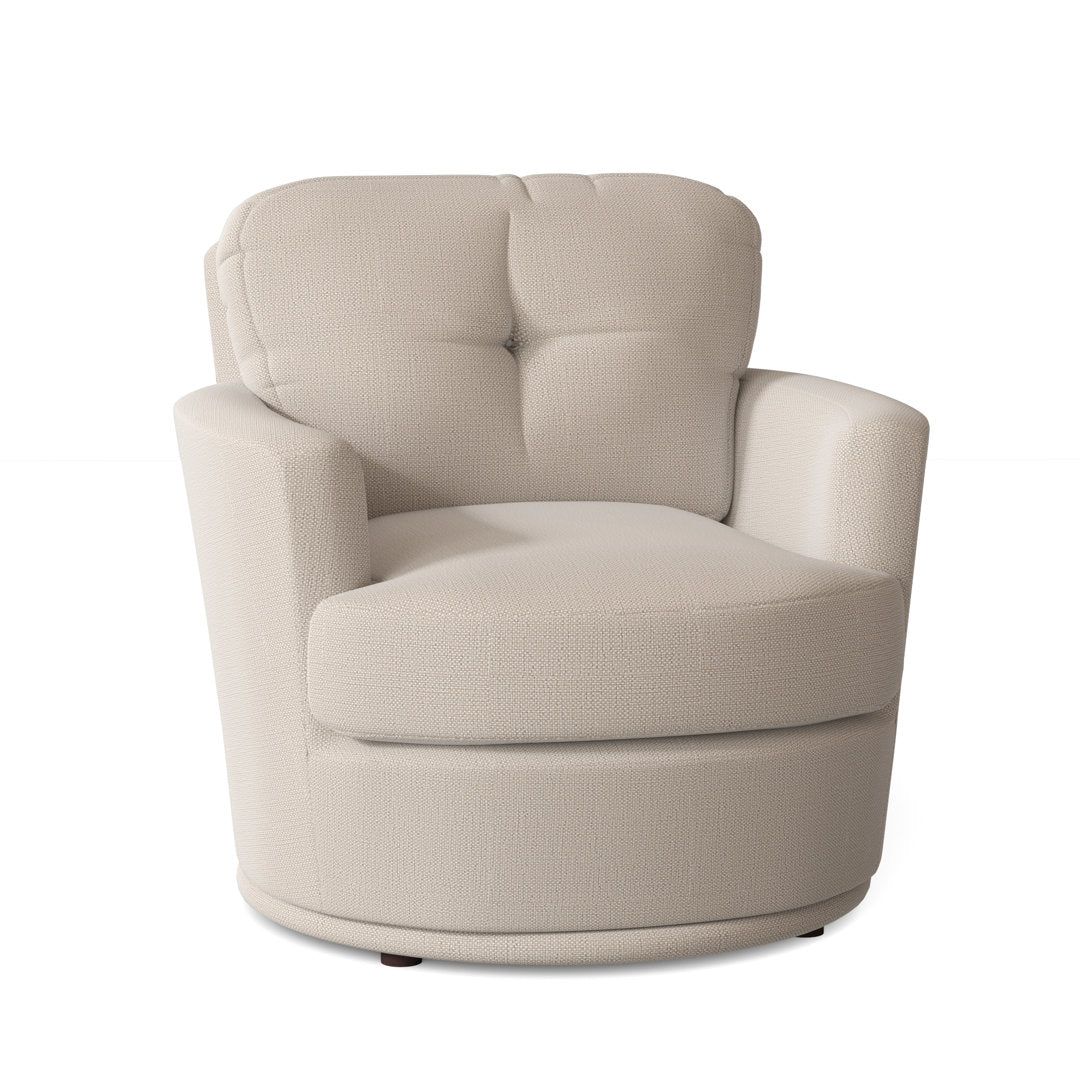 Towry 36" Wide Tufted Swivel Armchair Wade Logan® Fabric: Tusk Beige Performance