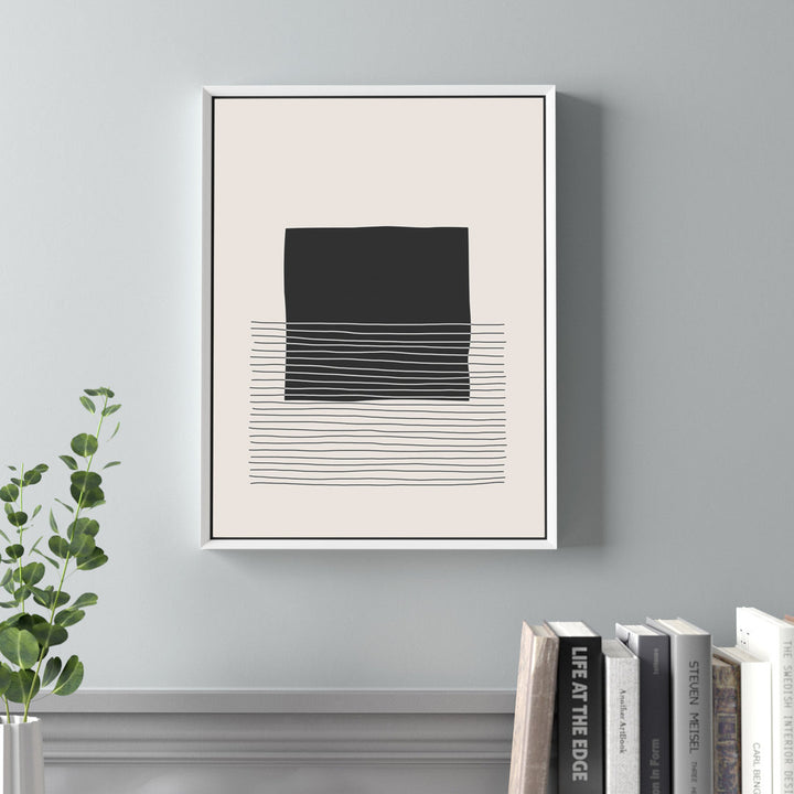 Kiro Minimal Geometric Lines and Squares VIII - Floater Frame Print on Canvas The Twillery Co.® Size: 20'' H x 12'' W x 1'' D Format: White Framed Canvas