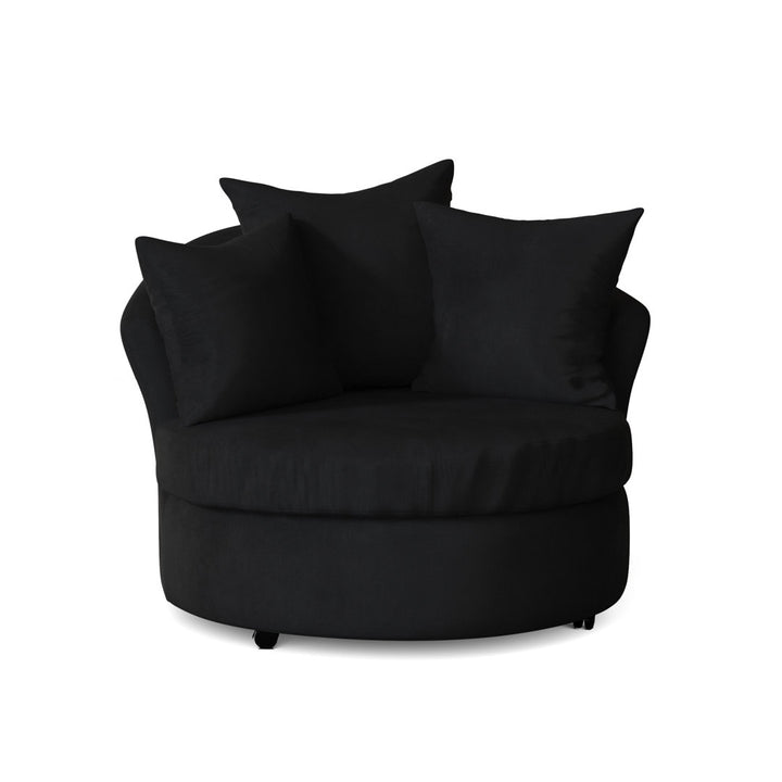 Alsup Barrel Chair Andover Mills™ Fabric: Santa Monica Black