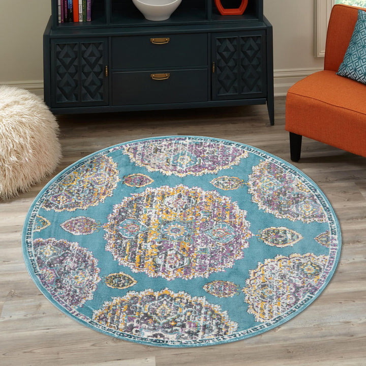 Paragon Rug_Blue Rugs.com Rug Size: Round 8'2"