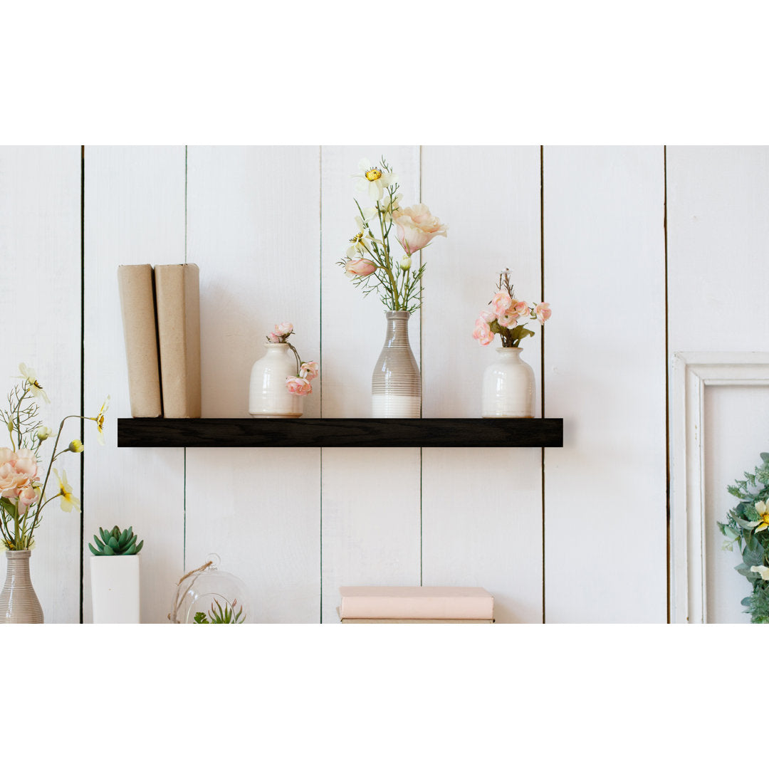 Rayne Floating Shelves Latitude Run® Size: 3" H x 28" W x 4" D Finish: Black