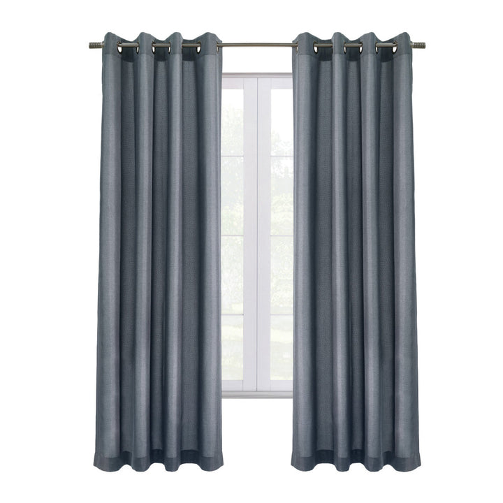 Danalynn Linen Solid Max Blackout Grommet Single Curtain Panel Latitude Run® Curtain Color: Blue Size per Panel: 52" W x 63" L