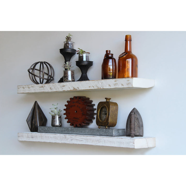 Joao 2 Piece Solid Wood Floating Shelf with Reclaimed Wood Gracie Oaks Size: 2" H x 40" W x 7" D Finish: White Washed