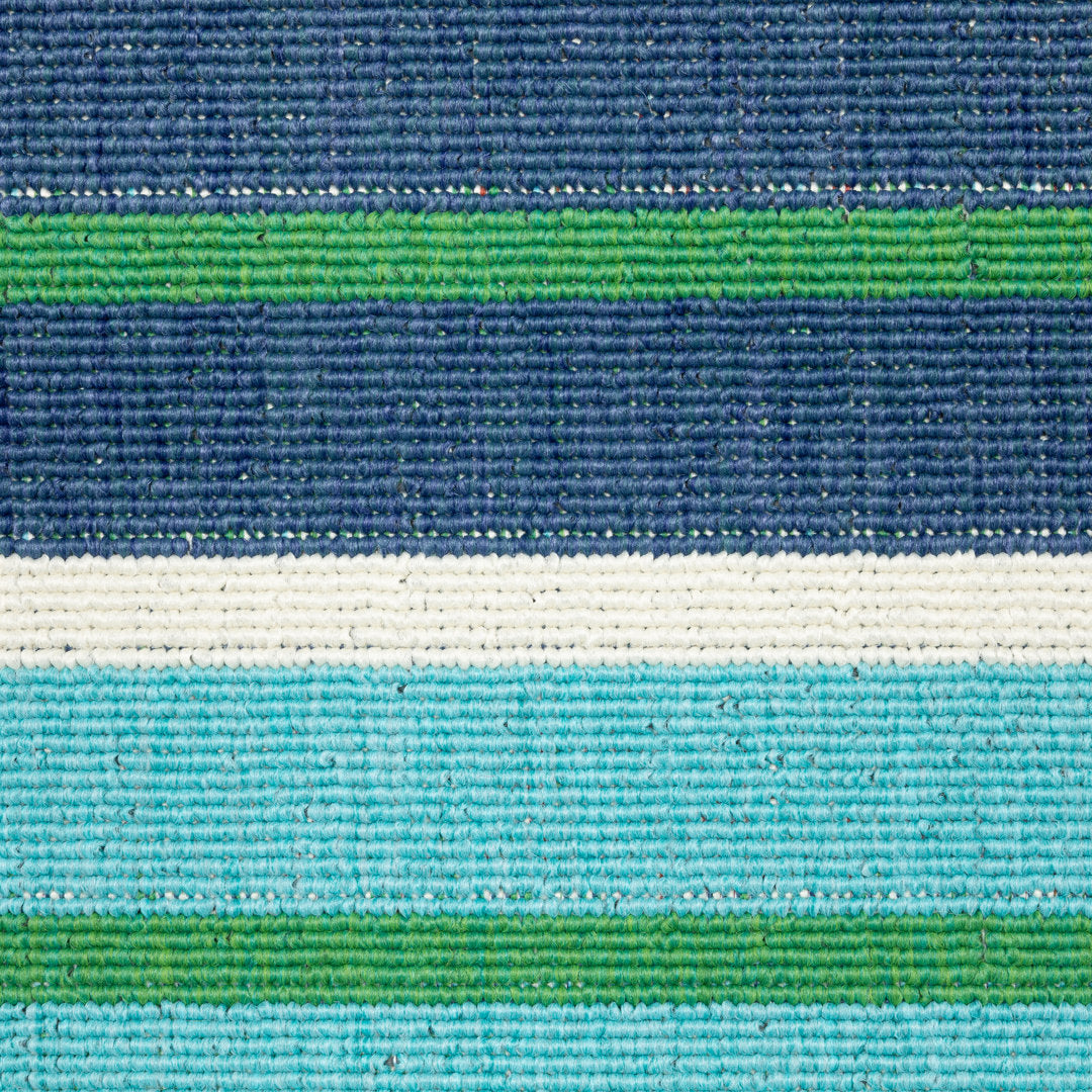 Deltana Striped Blue/Green Indoor/Outdoor Area Rug Lark Manor™ Rug Size: Rectangle 7'10" x 10'10"