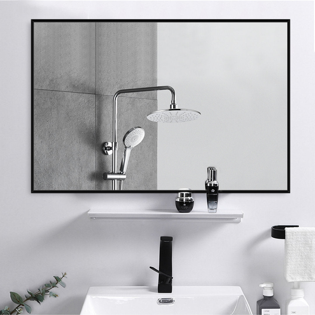 Beunca Metal Framed Bathroom Vanity Mirror Winston Porter Size: 35.8" x 24" Finish: Black