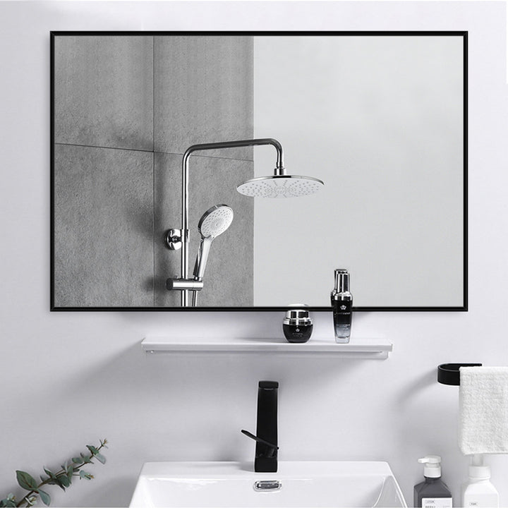 Beunca Metal Framed Bathroom Vanity Mirror Winston Porter Size: 35.8" x 24" Finish: Black