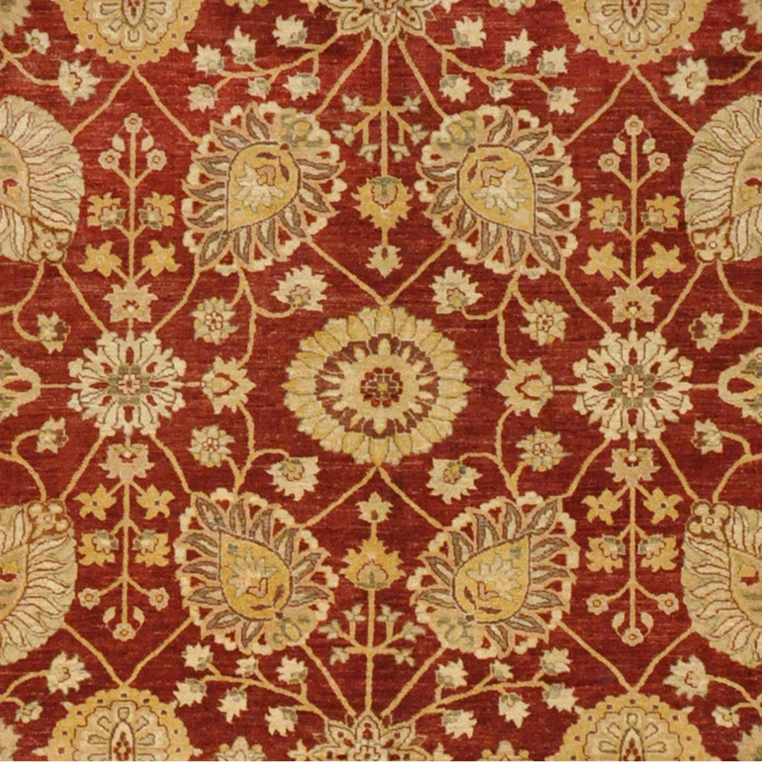 Hand-Knotted Vegetable Dye Oushak Wool Rug Herat Oriental