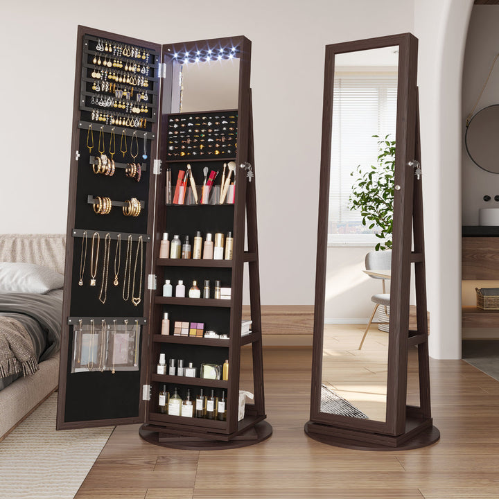 Chrisney 21.6'' Wide Jewelry Armoire with Mirror Loon Peak® Color: Brown