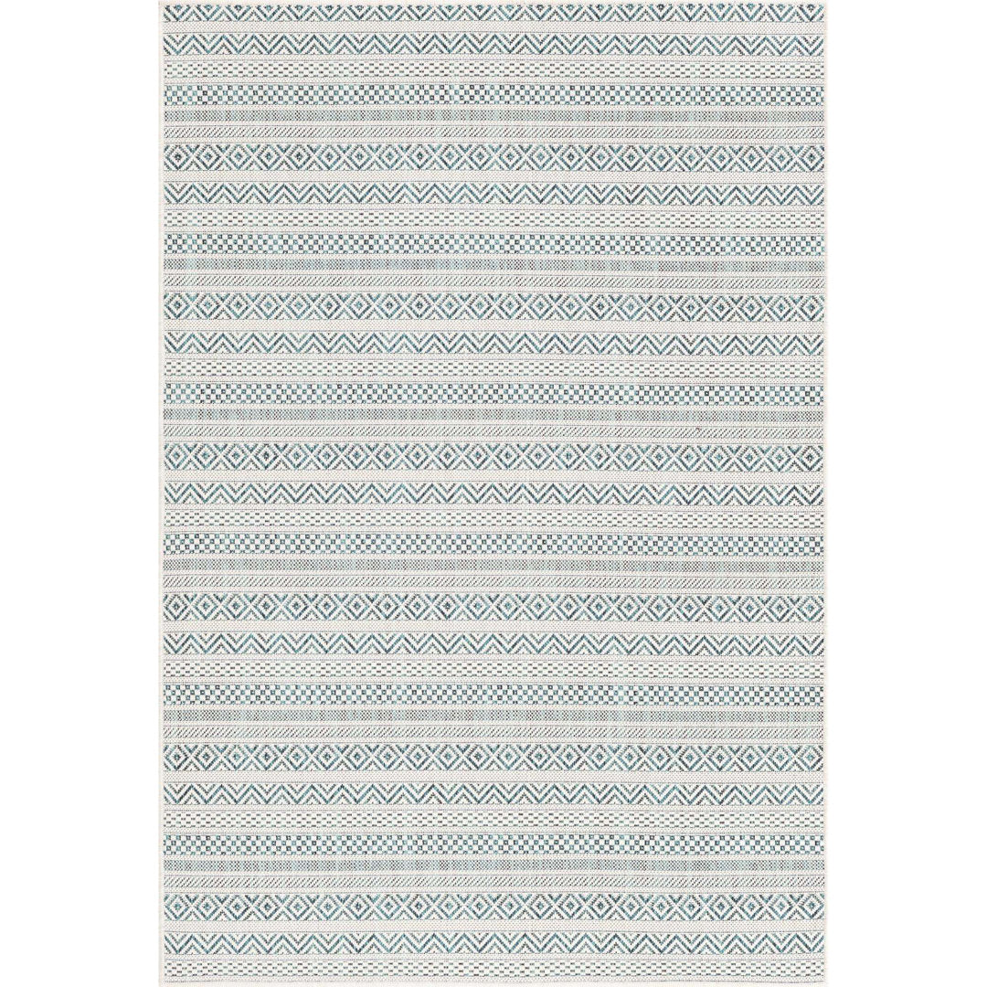 Hewitt Striped Teal Indoor / Outdoor Area Rug Steelside™ Rug Size: Rectangle 4'1" x 6'1"