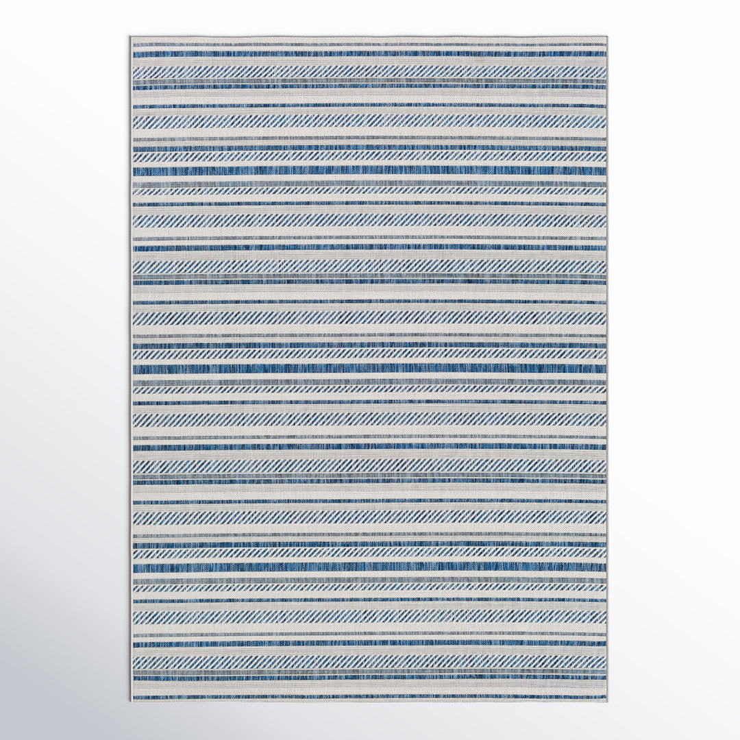 Bellino Striped Denim Indoor/Outdoor Area Rug Beachcrest Home™ Rug Size: Rectangle 4'3" x 5'11"