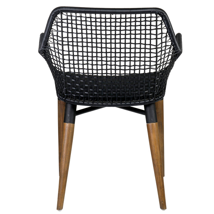Brixley Wicker/Rattan Slat Back Arm Chair Sand & Stable™ Color: Black