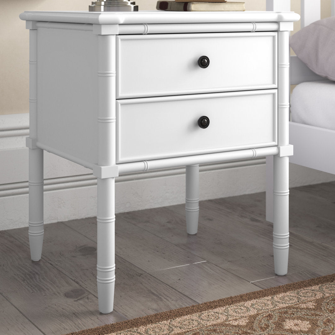 Peggy 2-Drawer Nightstand Three Posts™ Color: White