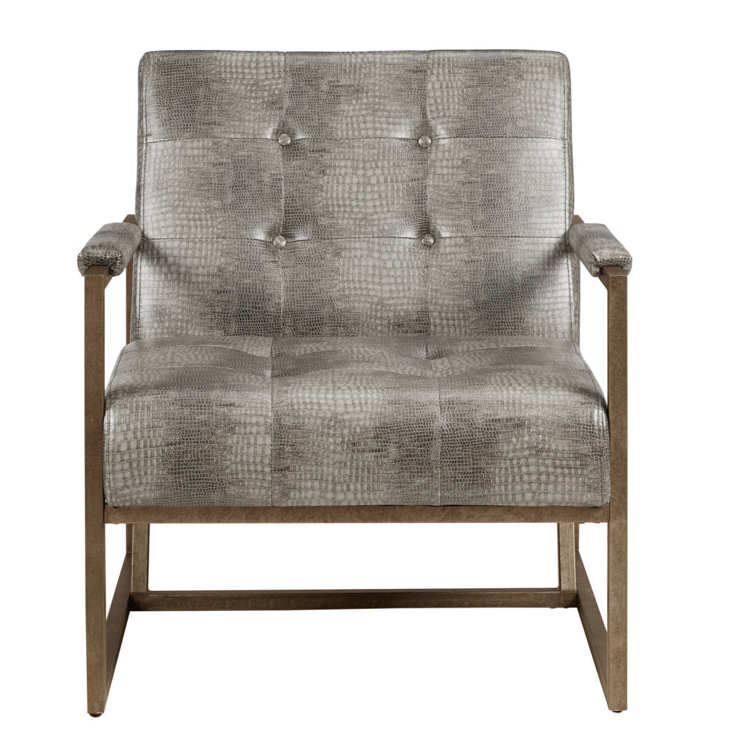 Wembley Armchair Steelside™ Leather Type: Gray Faux Leather