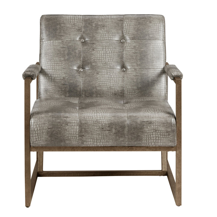 Wembley Armchair Steelside™ Leather Type: Gray Faux Leather
