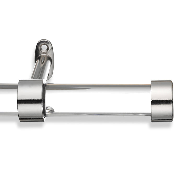 Cambria Designer Series 1 1/8 In Dia. Clear Acrylic Fixed Length Curtain Rod w/ End Cap MODE Size: 60" Finish: Graphite