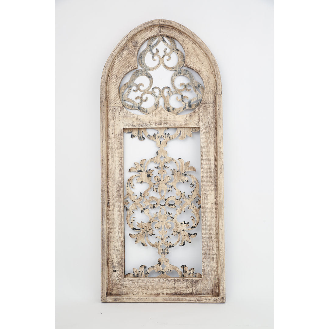 Architectural Window Wall Décor Fleur De Lis Living Color: White