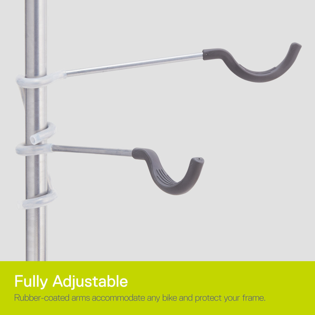 delta Alloy Freestanding Wall Fully Adjustable 2 Bike Single Pole Gravity Bike Storage Rack Delta Design