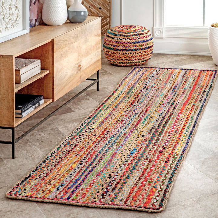 Lovetto Bohemian Handmade Braided Red Rug Bungalow Rose Rug Size: Runner 2'6" x 6'