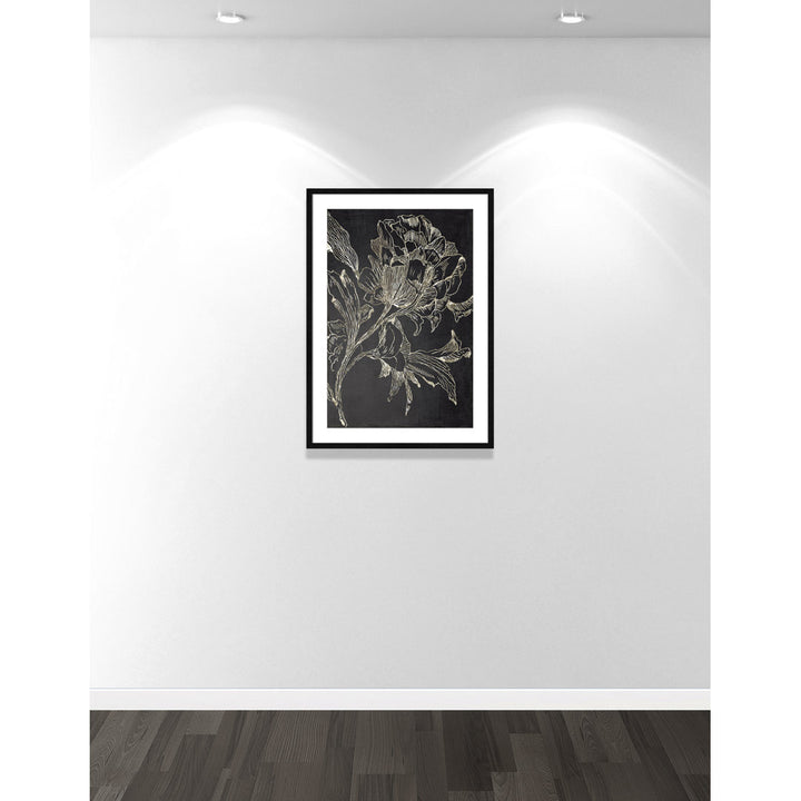 Golden Flower Folklore I by Asia Jensen - Picture Frame Graphic Art Print Joss & Main Size: 35.5" H x 25.5" W Format: Black Framed