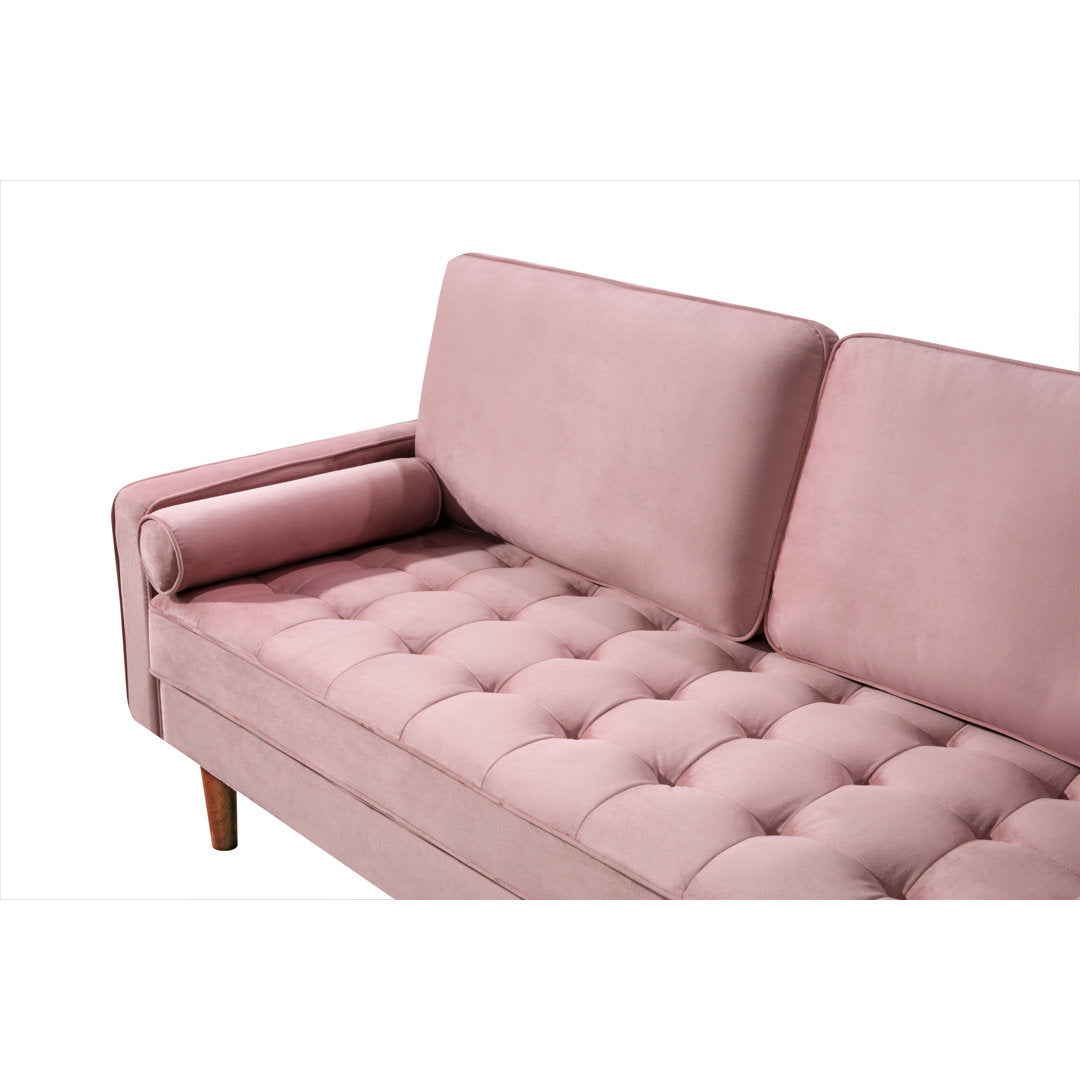 Ashfaq 57.8" Velvet Square Arm Loveseat Wade Logan® Fabric: Polyester Tea Rose
