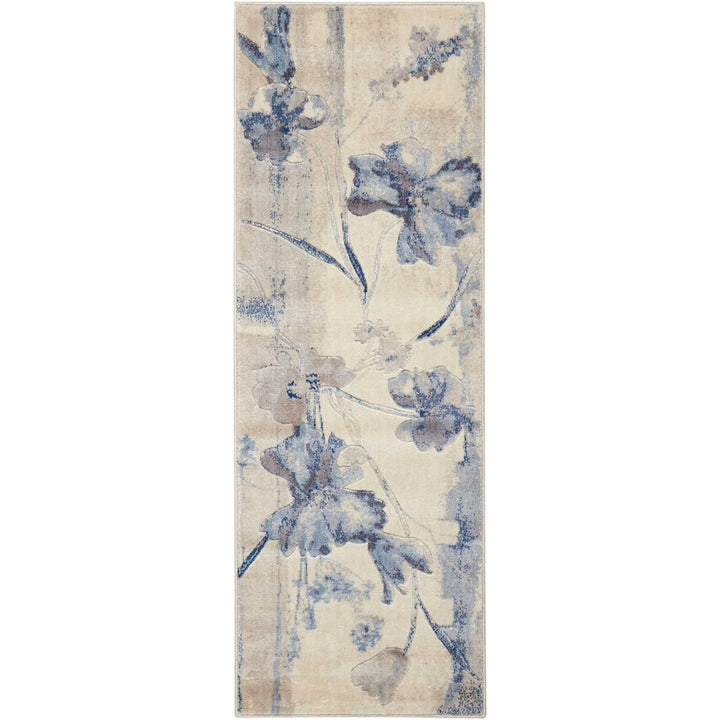 Arnim Floral Blue/Ivory Area Rug Lark Manor™ Rug Size: Runner 2' x 5'9"