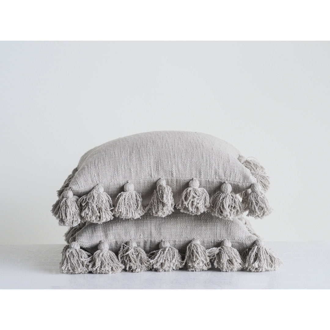 Vivienne Luxurious Square Cotton Pillow Cover and Insert Kelly Clarkson Home Color: Gray