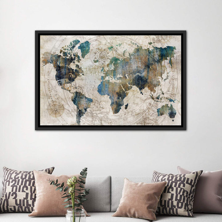 Celestial Map by Isabelle Z - Painting Print The Twillery Co.® Size: 40" H x 60" W x 1.5" D Format: Distressed Black Framed Canvas