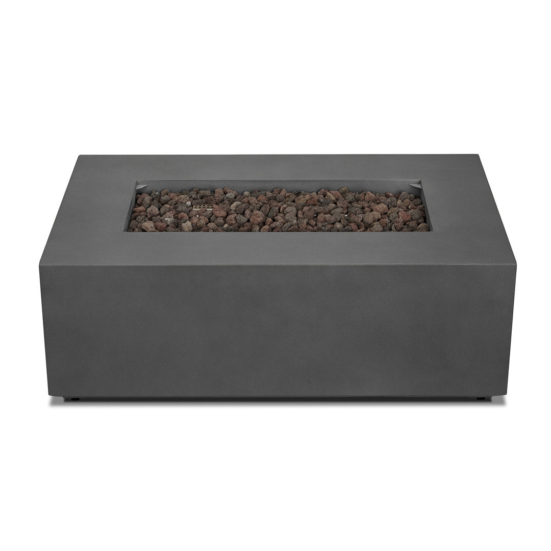 AEGEAN Propane / Natural Gas Outdoor Fire Pit Table Real Flame Size: 14.5" H x 41.75" W x 26" D Finish: Weathered Slate