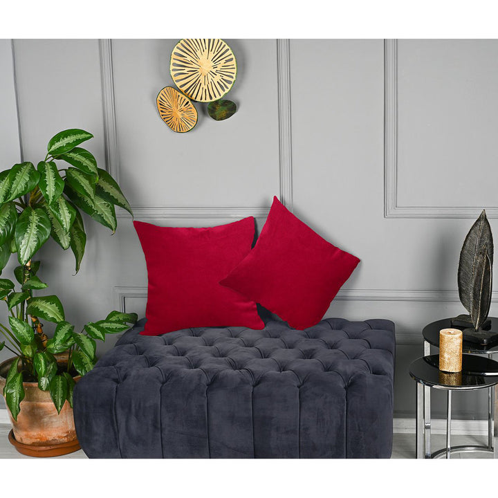 Velvet Throw Square Pillow Cover (Set of 2) Lilijan Home & Curtain Color: 53 Bright Maroon Size: 20" x 20"