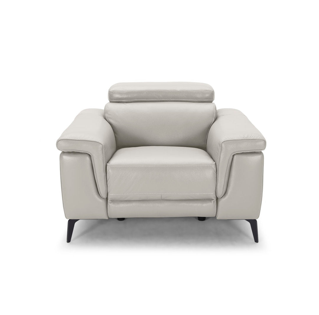 Philippa 44" Wide Genuine Leather Power Zero Clearance Standard Recliner Orren Ellis Fabric: Smoke Gray Genuine Leather