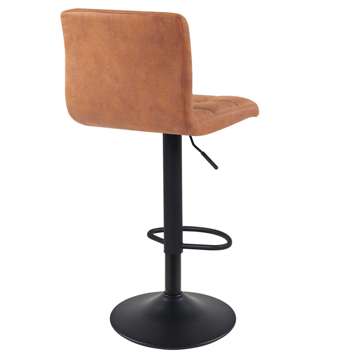 Amjed Swivel Adjustable Height Bar Stool (Set of 2) Latitude Run® Upholstery: Brown