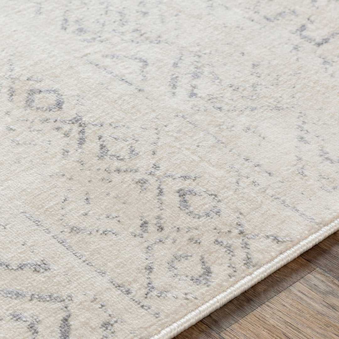 Herrod Machine Woven Gray/Ivory Area Rug Zipcode Design™ Rug Size: Rectangle 6'7" x 9'