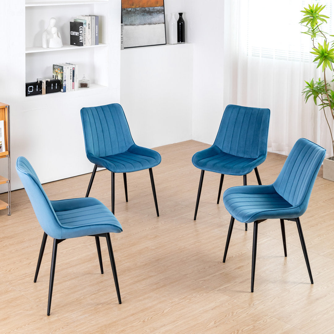 Birkland Dining Chair (Set of 6) Everly Quinn Upholstery Color: Blue