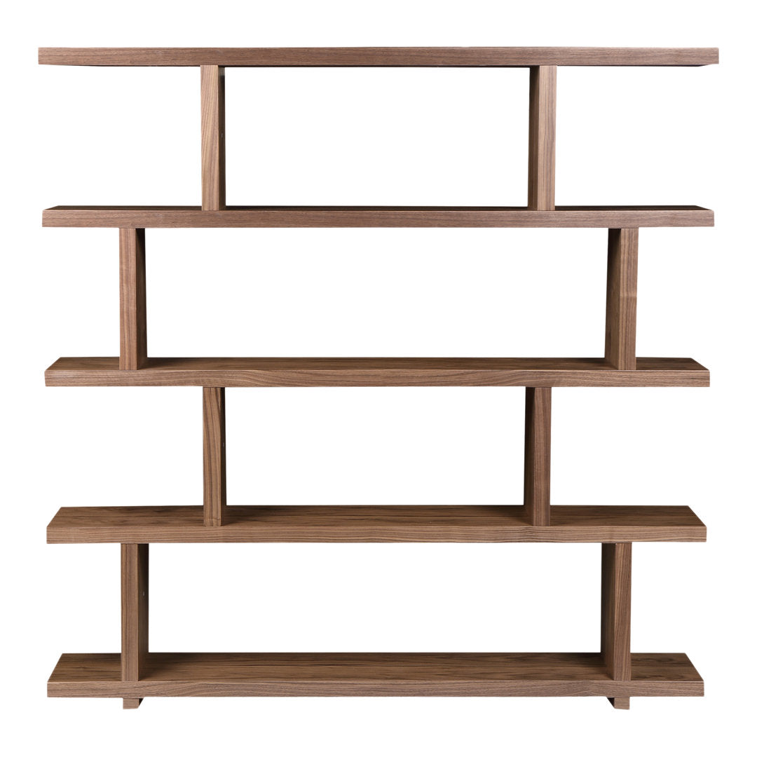 Annora 63" H x 63" W Geometric Bookcase AllModern Color: Walnut