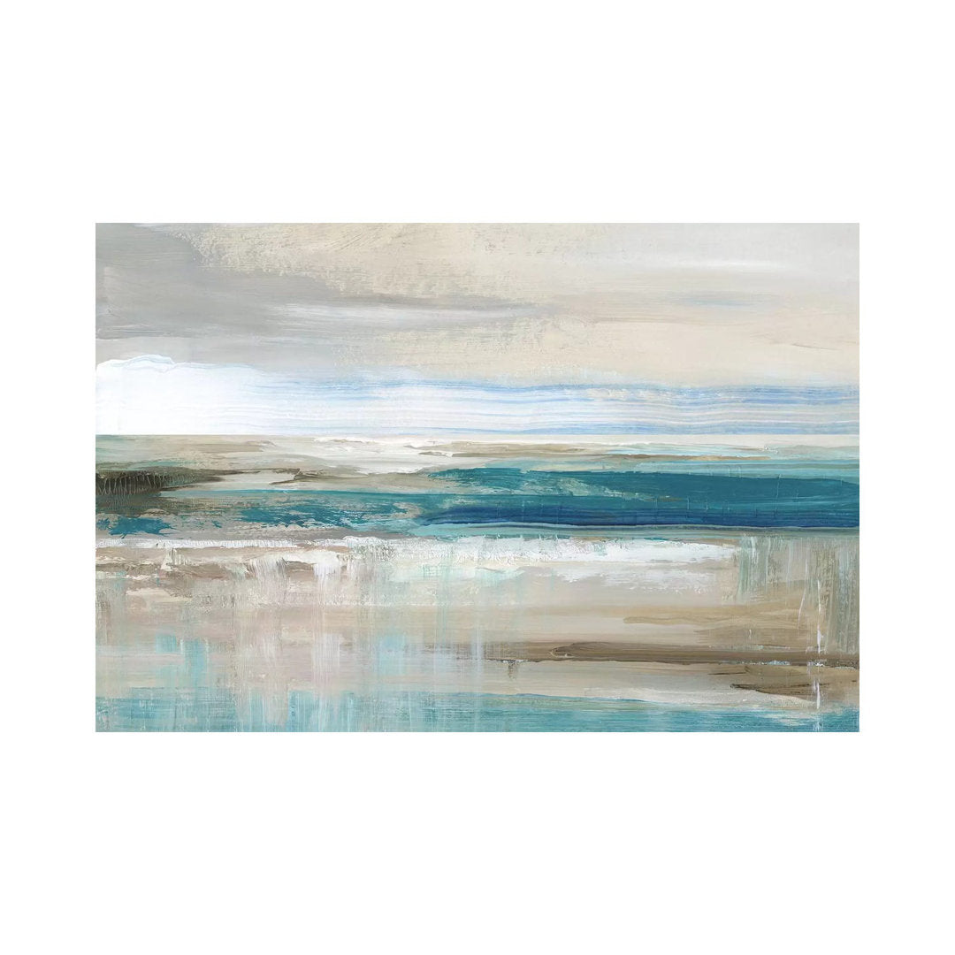 Abstract Sea ' - Floater Frame Print on Canvas East Urban Home Size: 32" H x 48" W x 1.5" D Format: Wrapped Canvas