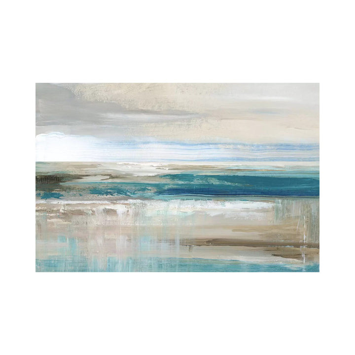 Abstract Sea ' - Floater Frame Print on Canvas East Urban Home Size: 32" H x 48" W x 1.5" D Format: Wrapped Canvas