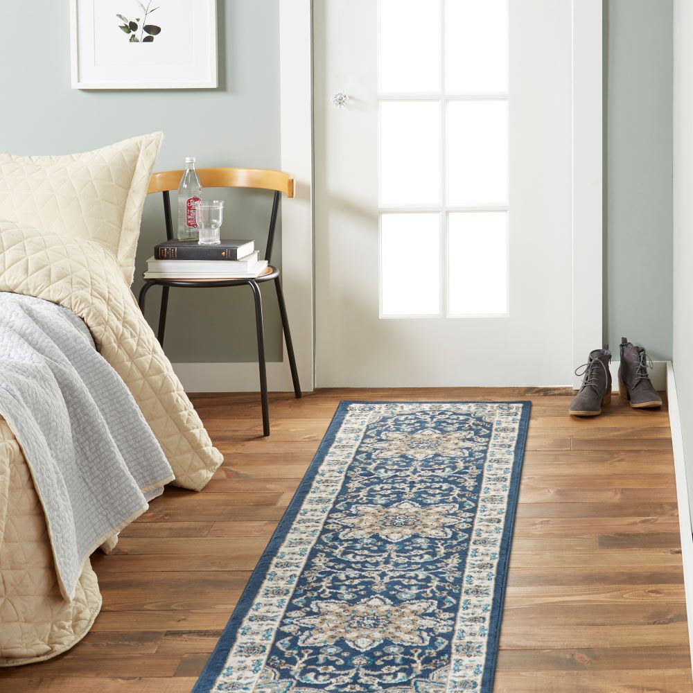 Mountview Oriental Area Rug in Navy/Ivory/Beige Andover Mills™ Rug Size: Runner 1'9" x 7'2"