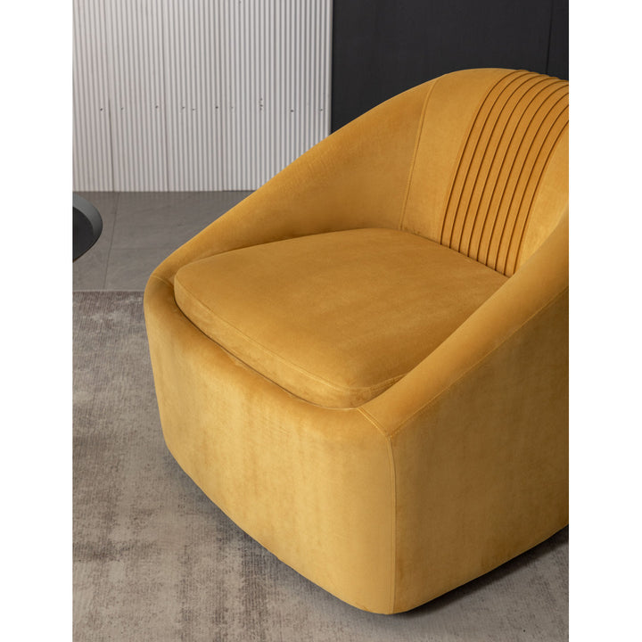 Arrun 28" W Velvet Swivel Barrel Chair (Set of 2) Wade Logan® Fabric: Yellow Velvet