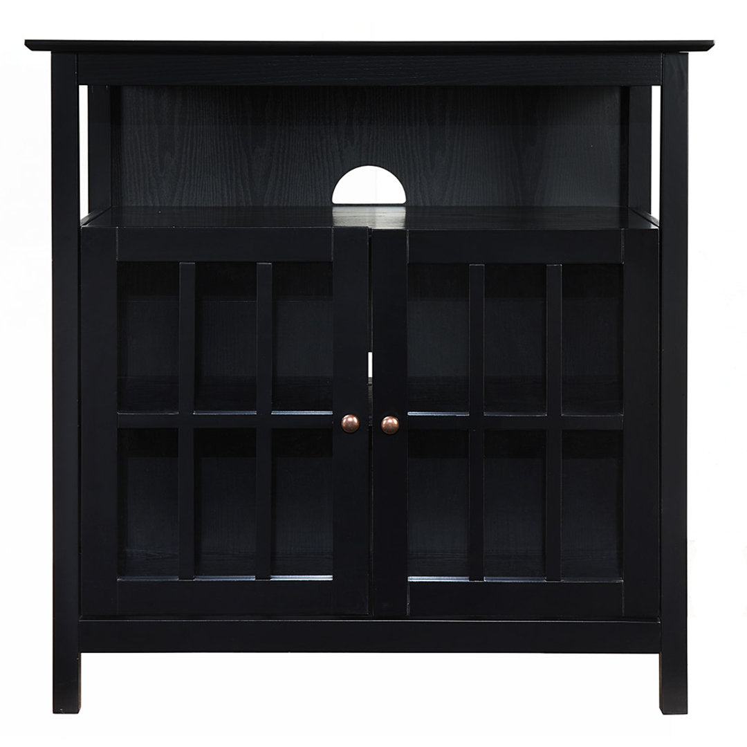 Bamard 40" TV Stand with Storage Cabinets Beachcrest Home™ Color: Black