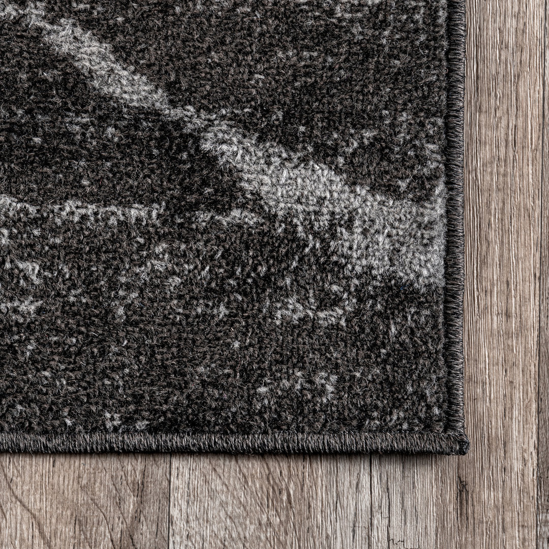 Amiia Abstract Power Loom Performance Dark Gray Rug Wrought Studio™ Rug Size: Runner 2'5" x 9'5"