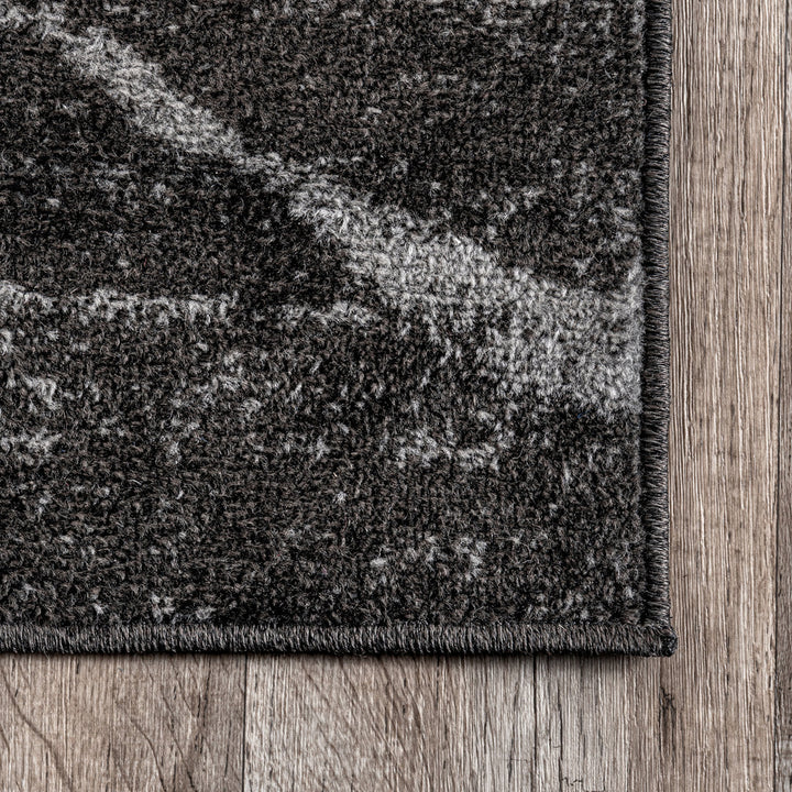 Amiia Abstract Power Loom Performance Dark Gray Rug Wrought Studio™ Rug Size: Runner 2'5" x 9'5"
