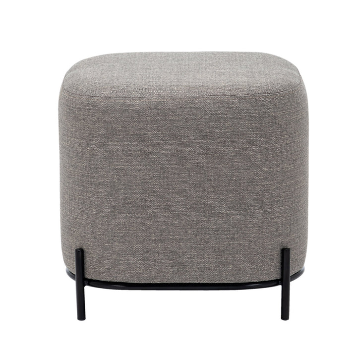 Ohman 16.5'' Wide Square Cube Ottoman Mercury Row® Leg Color: Black Body Fabric: Gray Basketweave