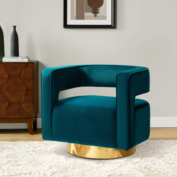 Aysha Velvet Swivel Barrel Chair Willa Arlo™ Interiors Fabric: Teal Velvet