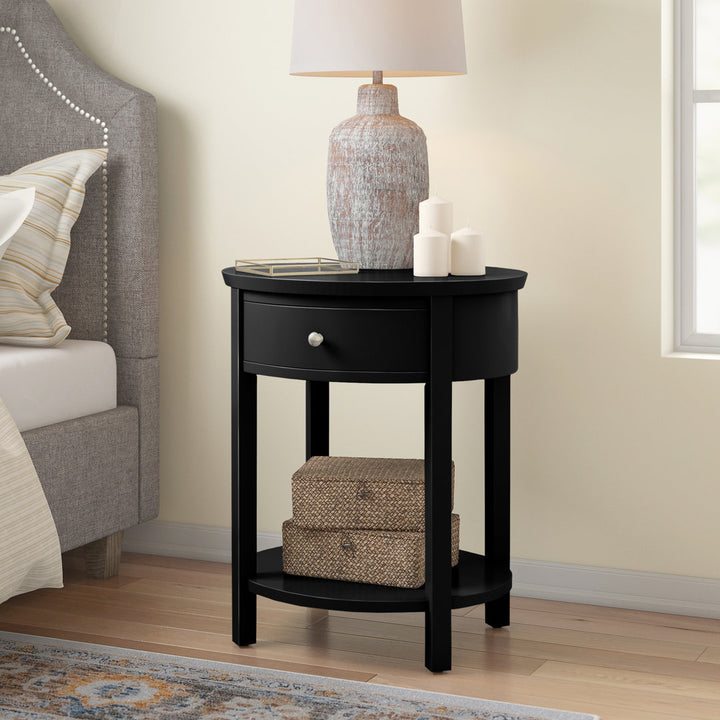 Zaheed End Table with Storage Red Barrel Studio® Color: Black
