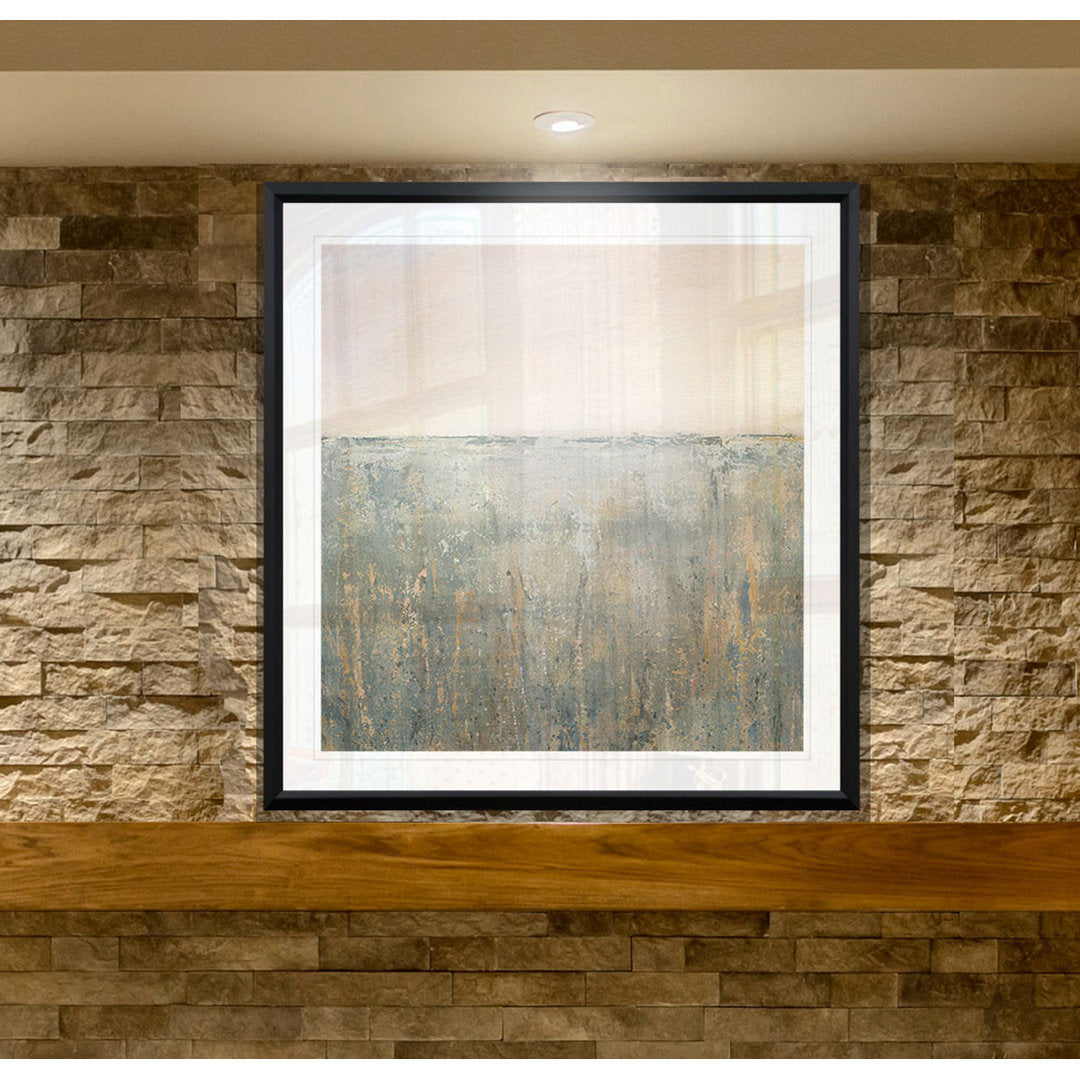 Sunset Marsh - Painting Print Wade Logan® Size: 26" H x 26" W x 1.5" D Format: Black Plastic Framed