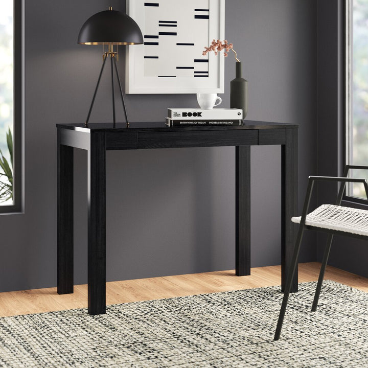 Genthner Writing Desk with Drawer Zipcode Design™ Color (Top/Frame): Black/Black