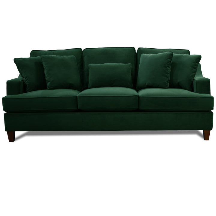 Sonny 91" Recessed Arm Sofa with Reversible Cushions Wayfair Custom Upholstery™ Fabric: Bella Hunter Velvet