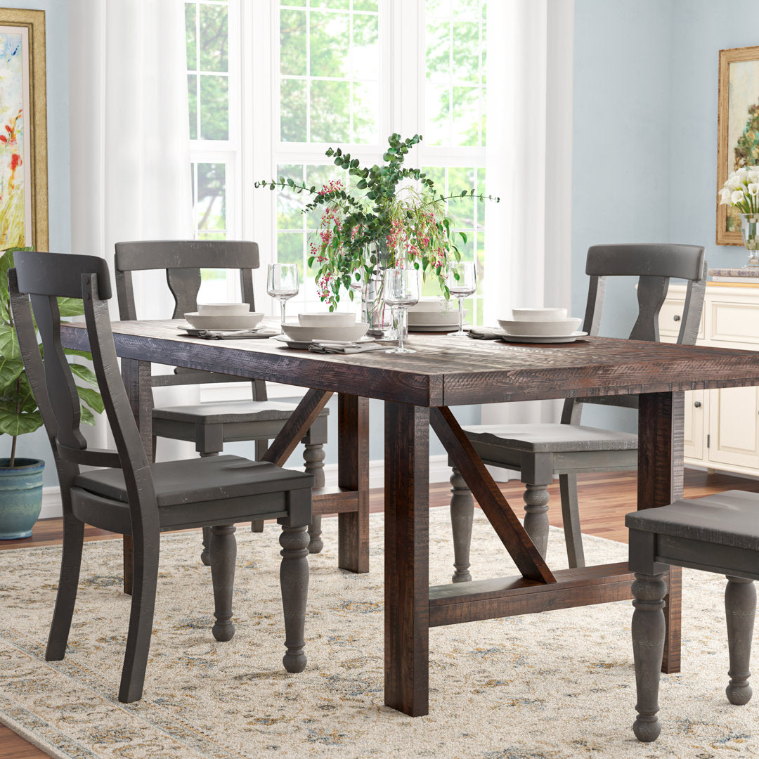 Jacorri Acacia Solid Wood Dining Table Loon Peak®